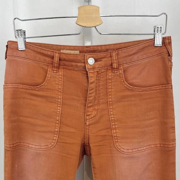 PILCRO Anthropologie The Low Rise Icon Flare Jeans Bronze Orange Size 27 - Picture 5 of 11
